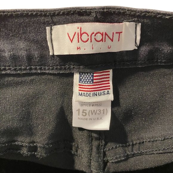 VIBRANT M.I.U. BLACK HIGH-WAISTED BELLS WOMENS SIZE 15 - Picture 5 of 5